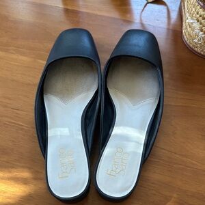 Franco Sarto Black Leather Mules
